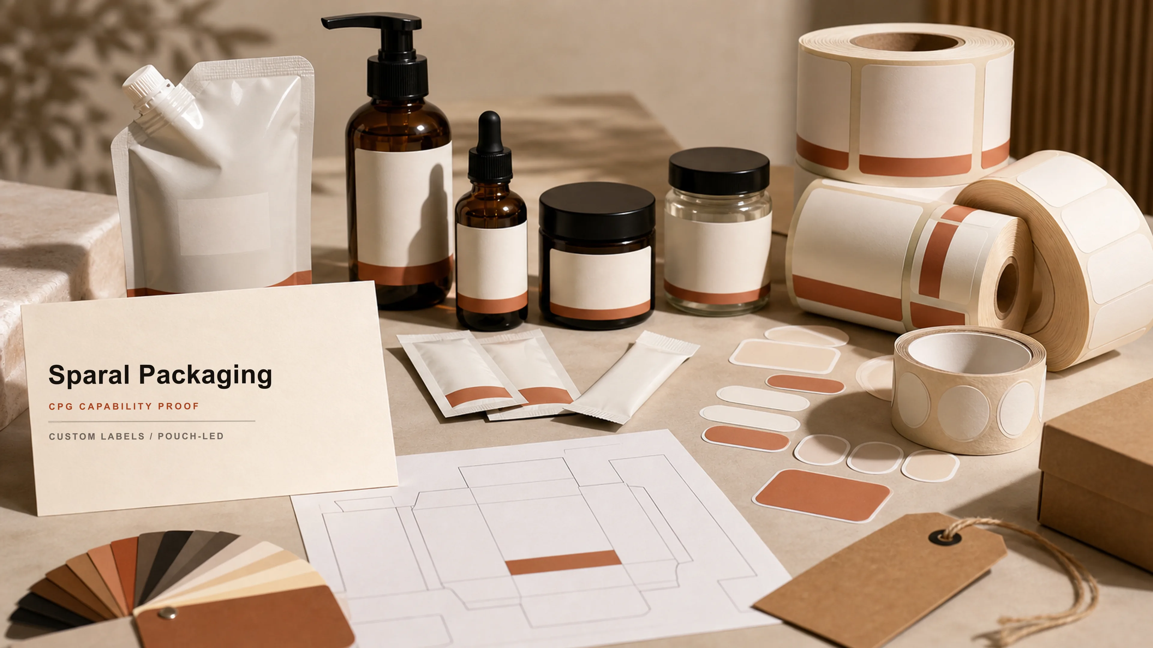 Product labels system with production and quote zones by Sparal Packaging
