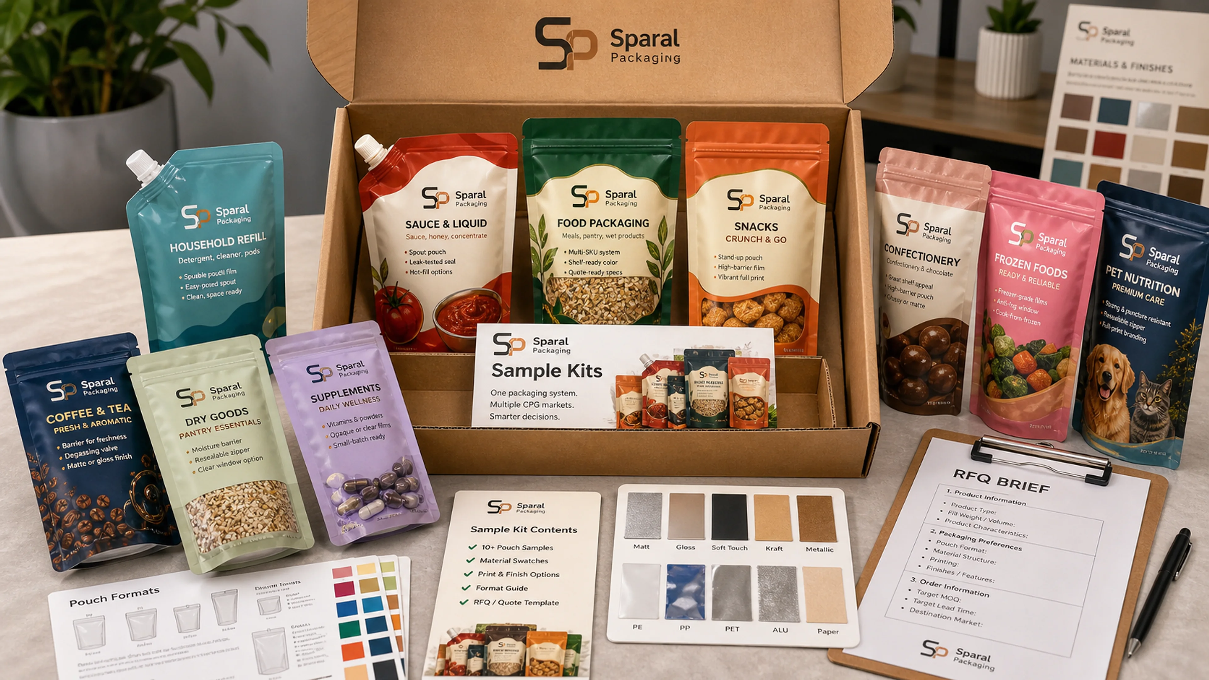 Clear window vs solid front pouch for candle wax melts by Sparal Packaging