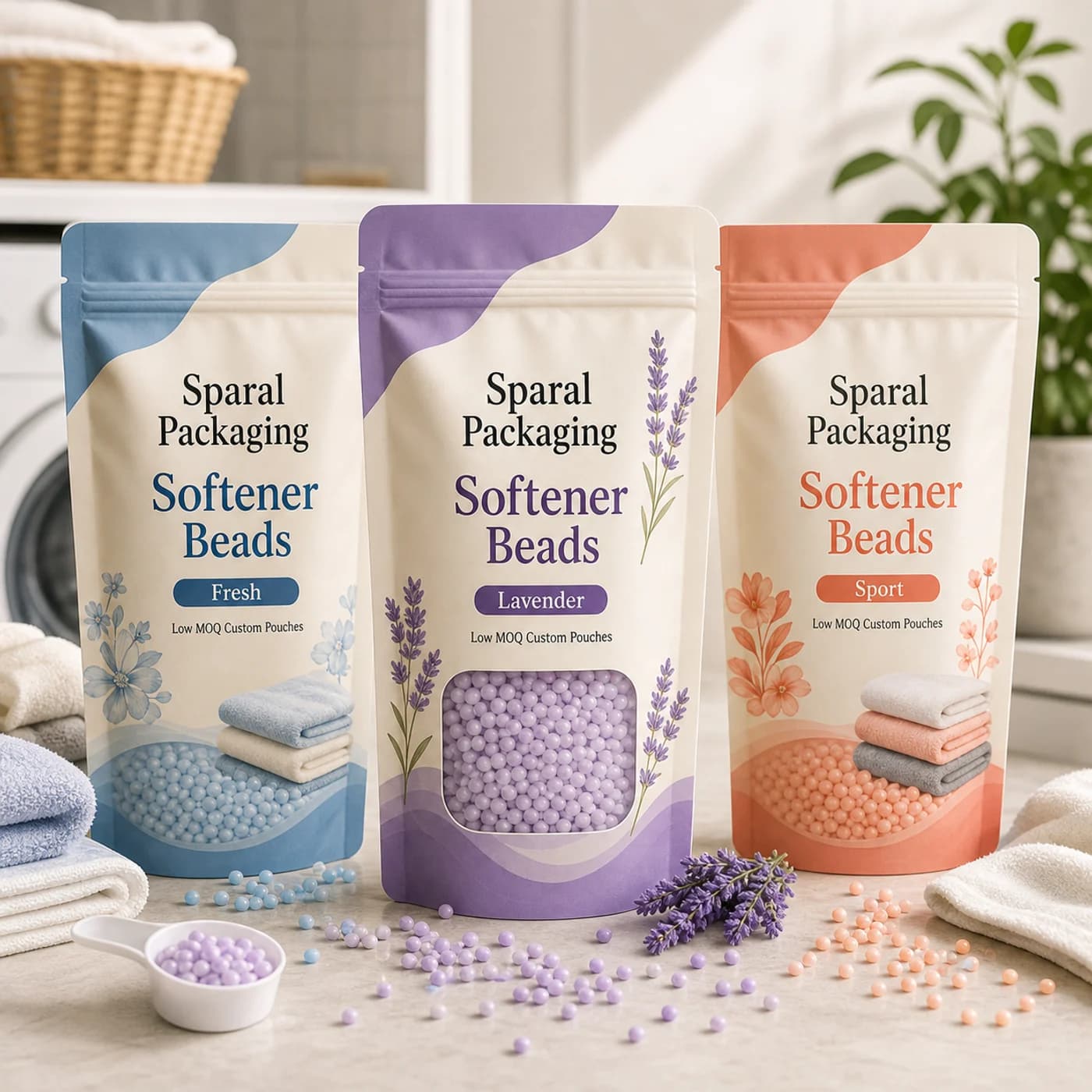 Fabric softener beads pouch packaging opportunity by Sparal Packaging