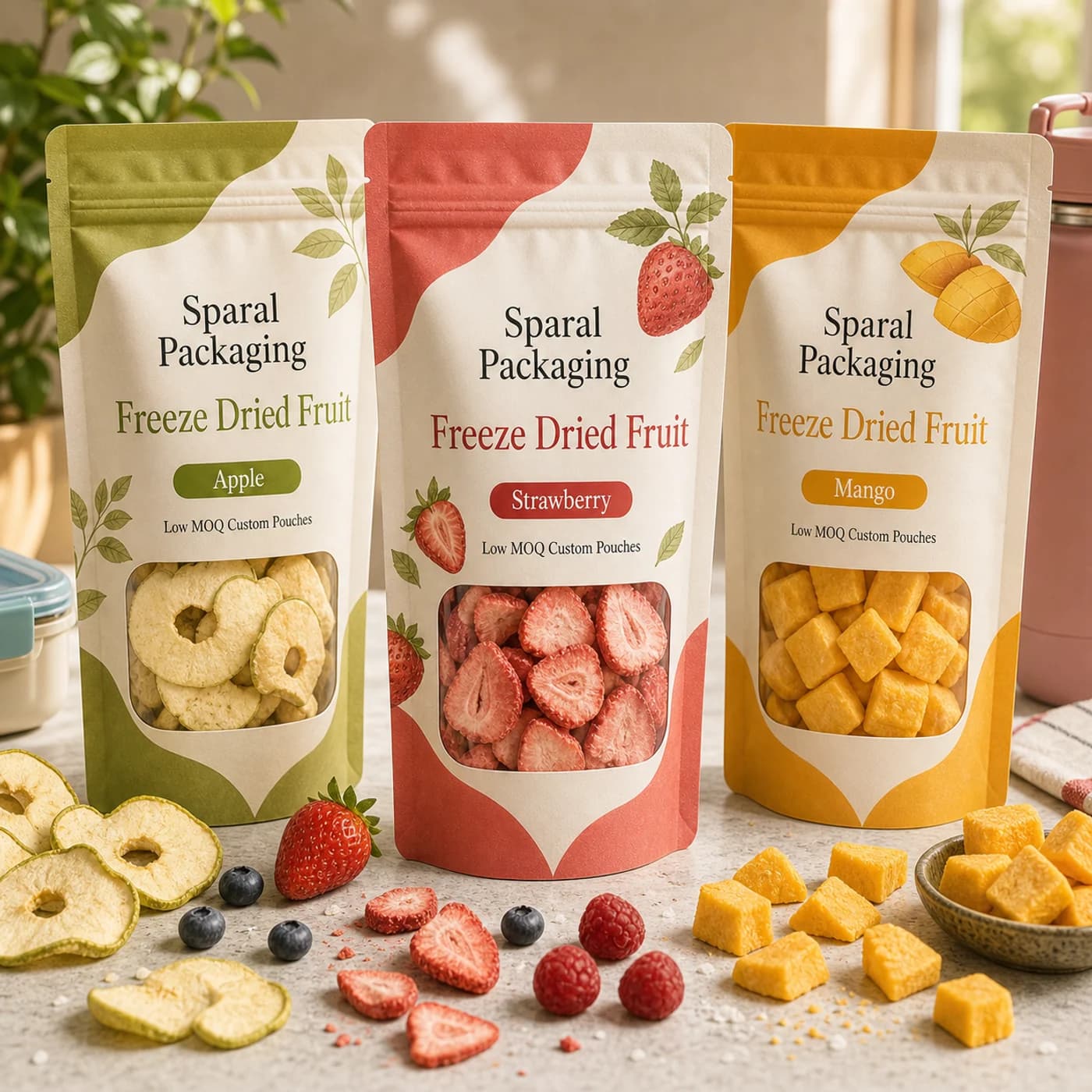 Freeze dried fruit pouch packaging opportunity by Sparal Packaging