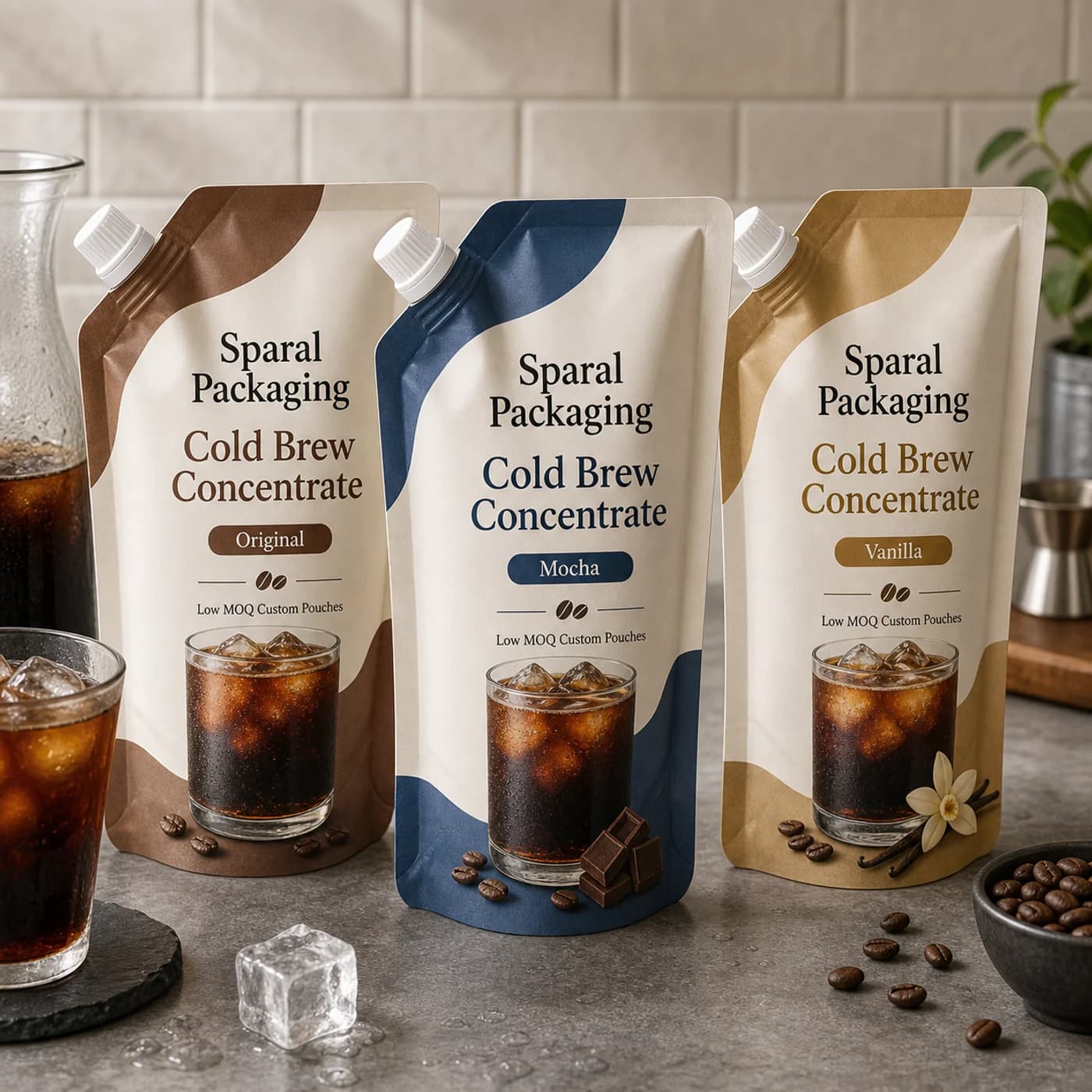 Cold brew concentrate pouch packaging opportunity by Sparal Packaging