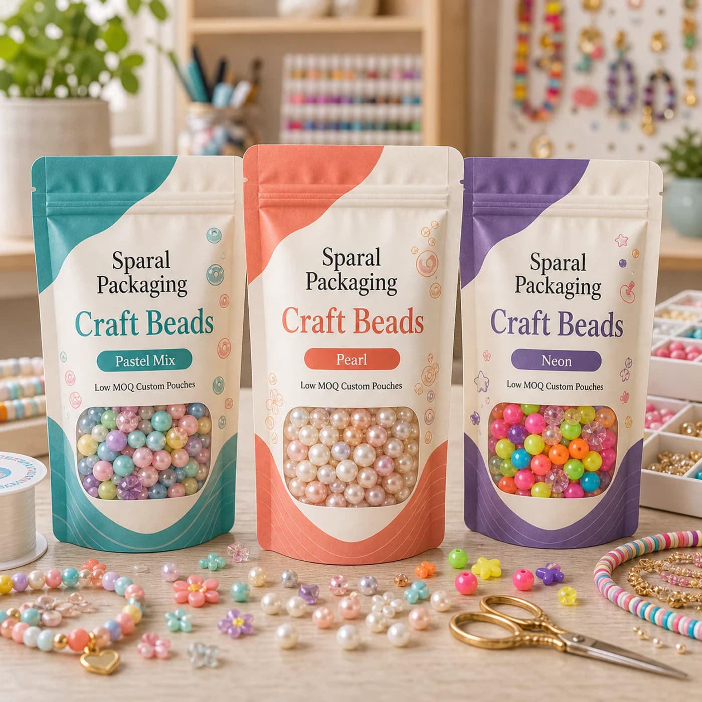 Craft beads pouch packaging opportunity by Sparal Packaging