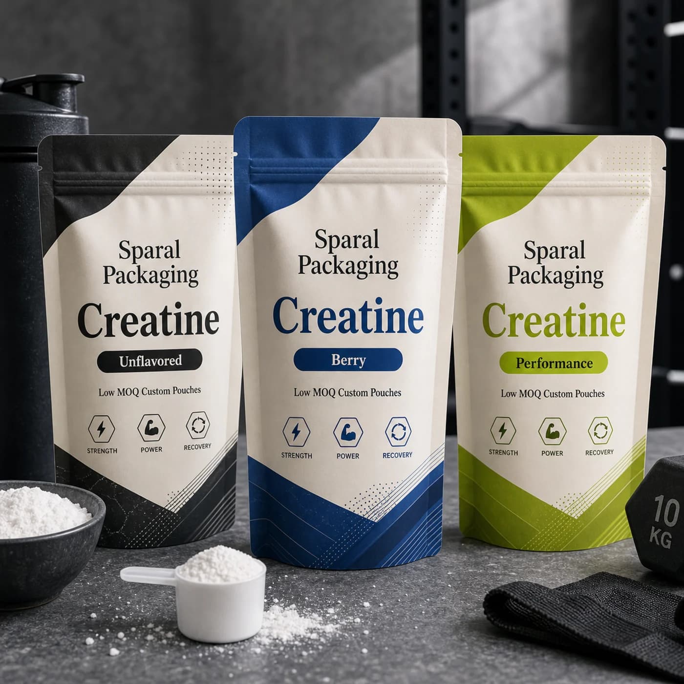 Creatine pouch packaging opportunity by Sparal Packaging