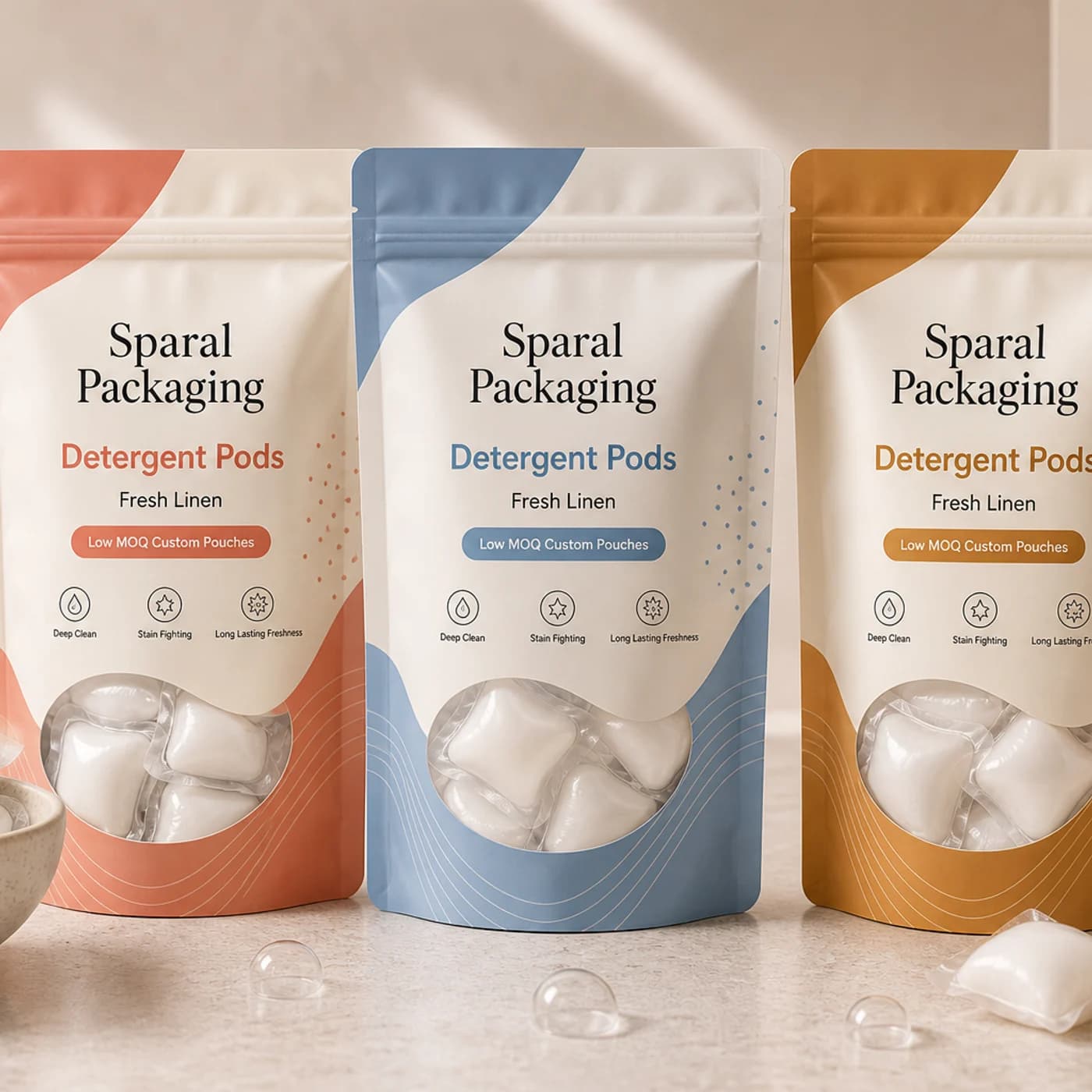 Detergent pods pouch packaging opportunity by Sparal Packaging