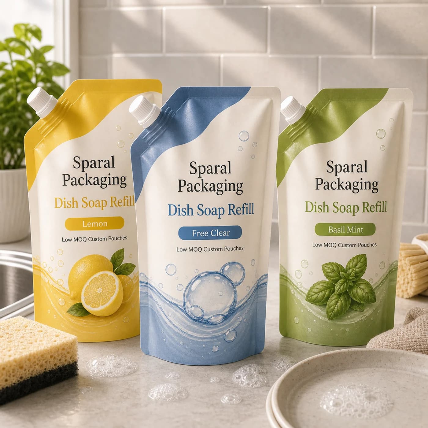 Dish soap refill pouch packaging opportunity by Sparal Packaging