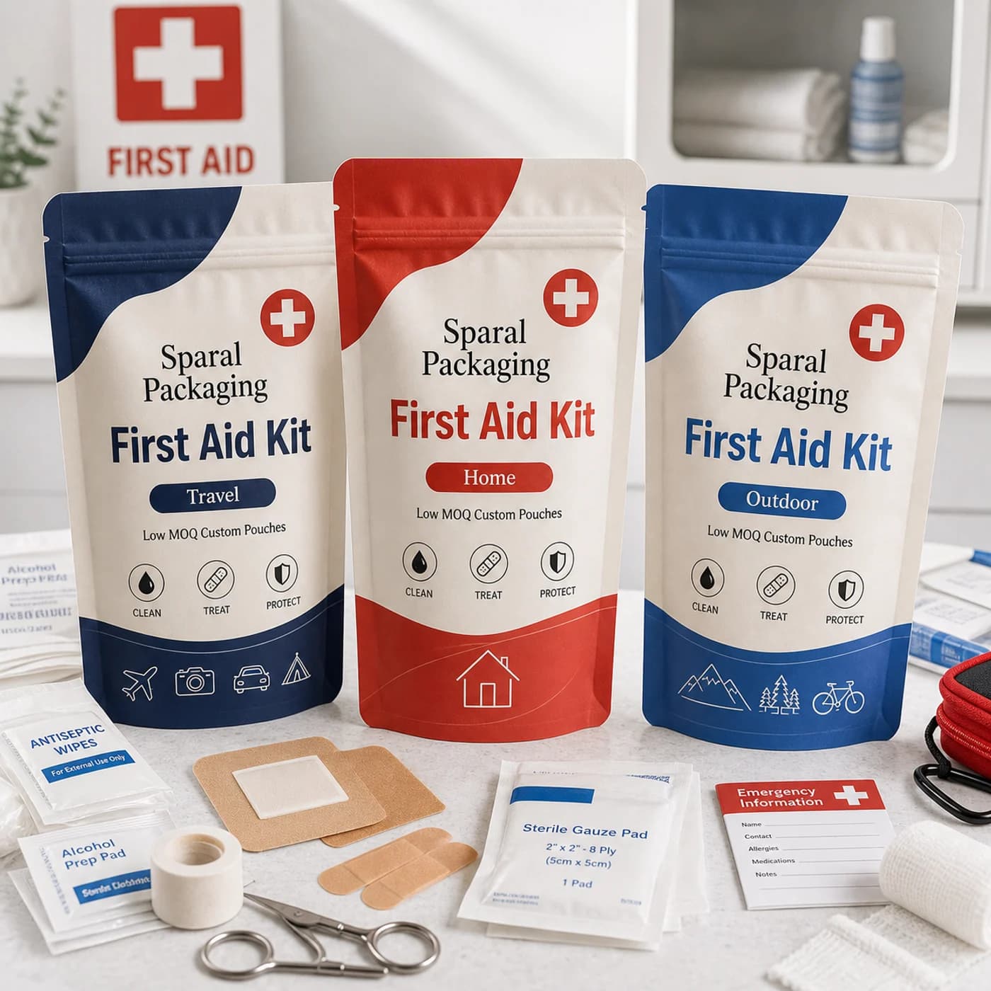 First aid kits pouch packaging opportunity by Sparal Packaging