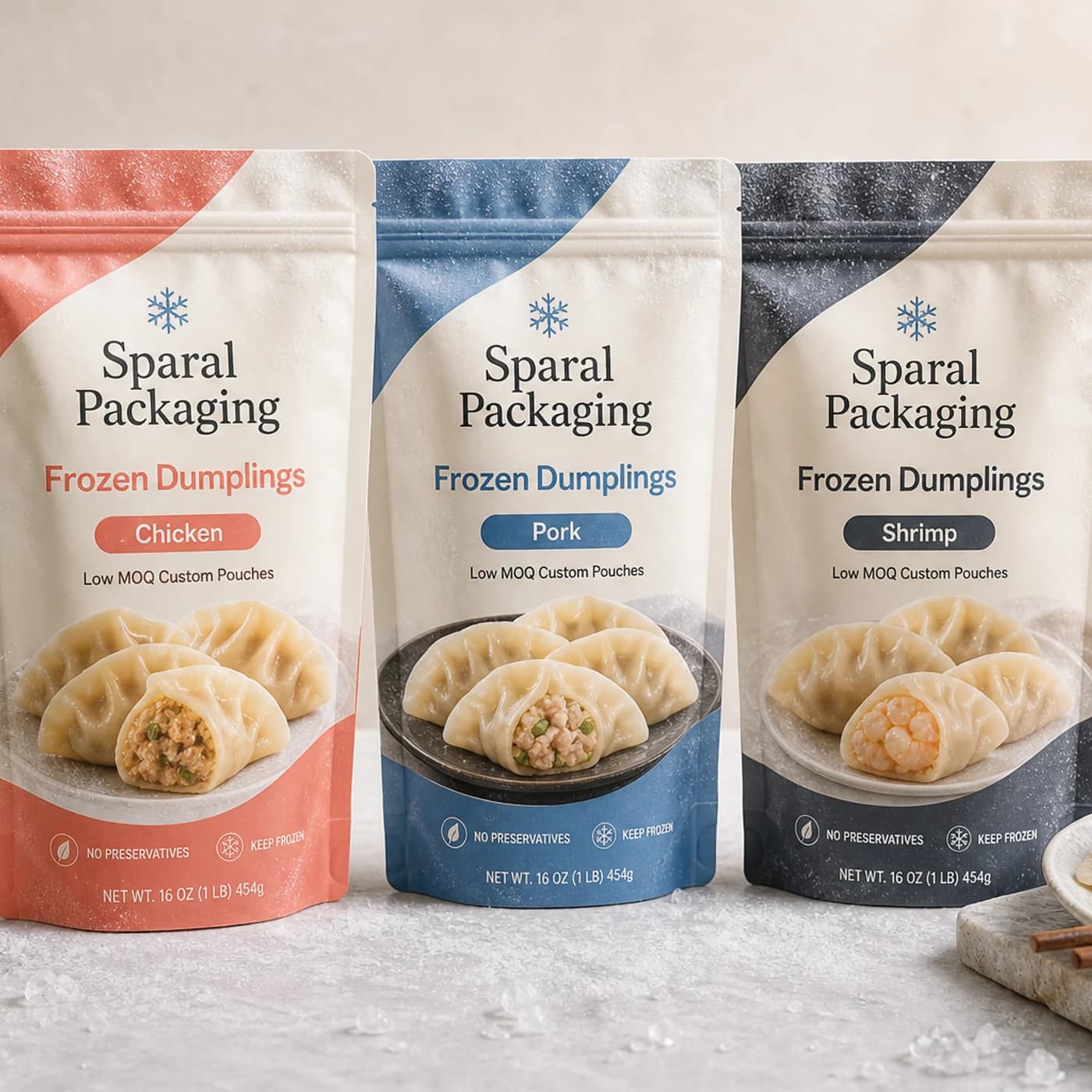 Frozen dumplings pouch packaging opportunity by Sparal Packaging