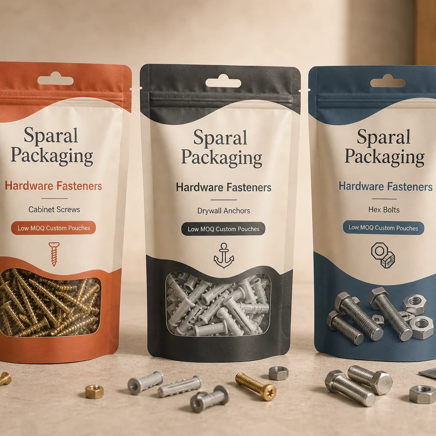 Hardware fasteners pouch packaging opportunity by Sparal Packaging