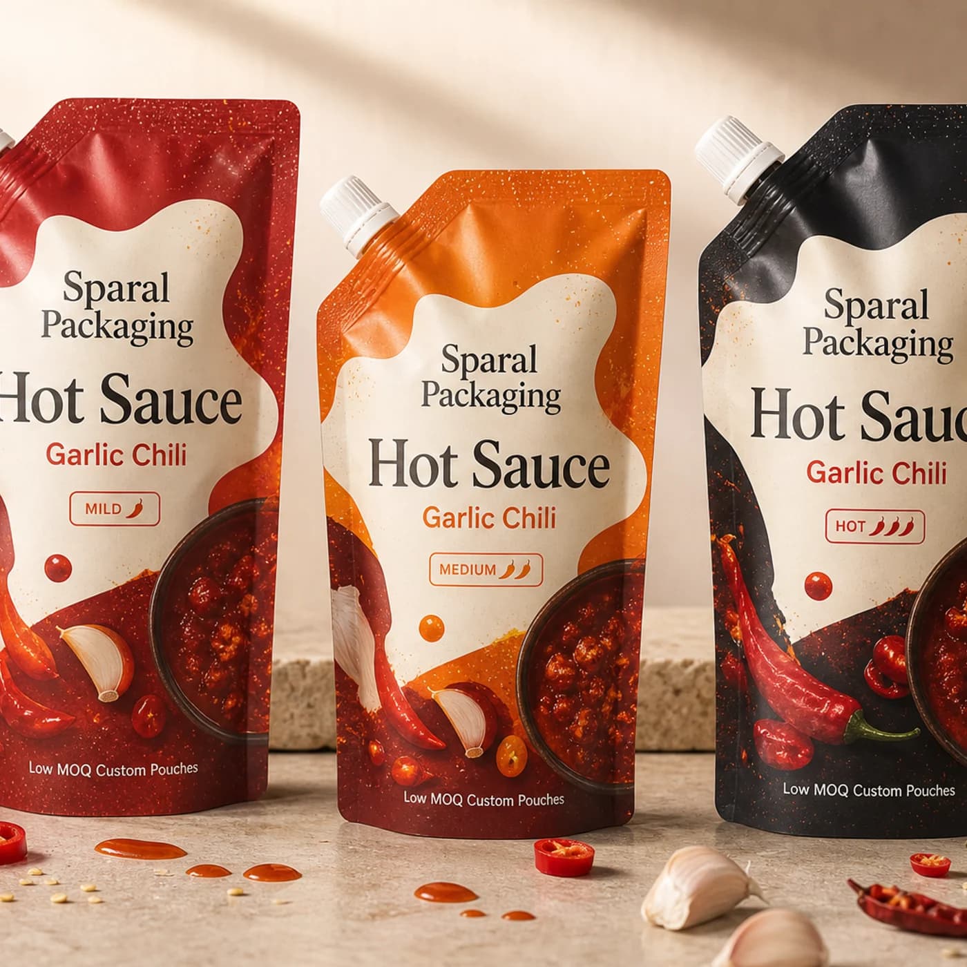Hot sauce pouch packaging opportunity by Sparal Packaging