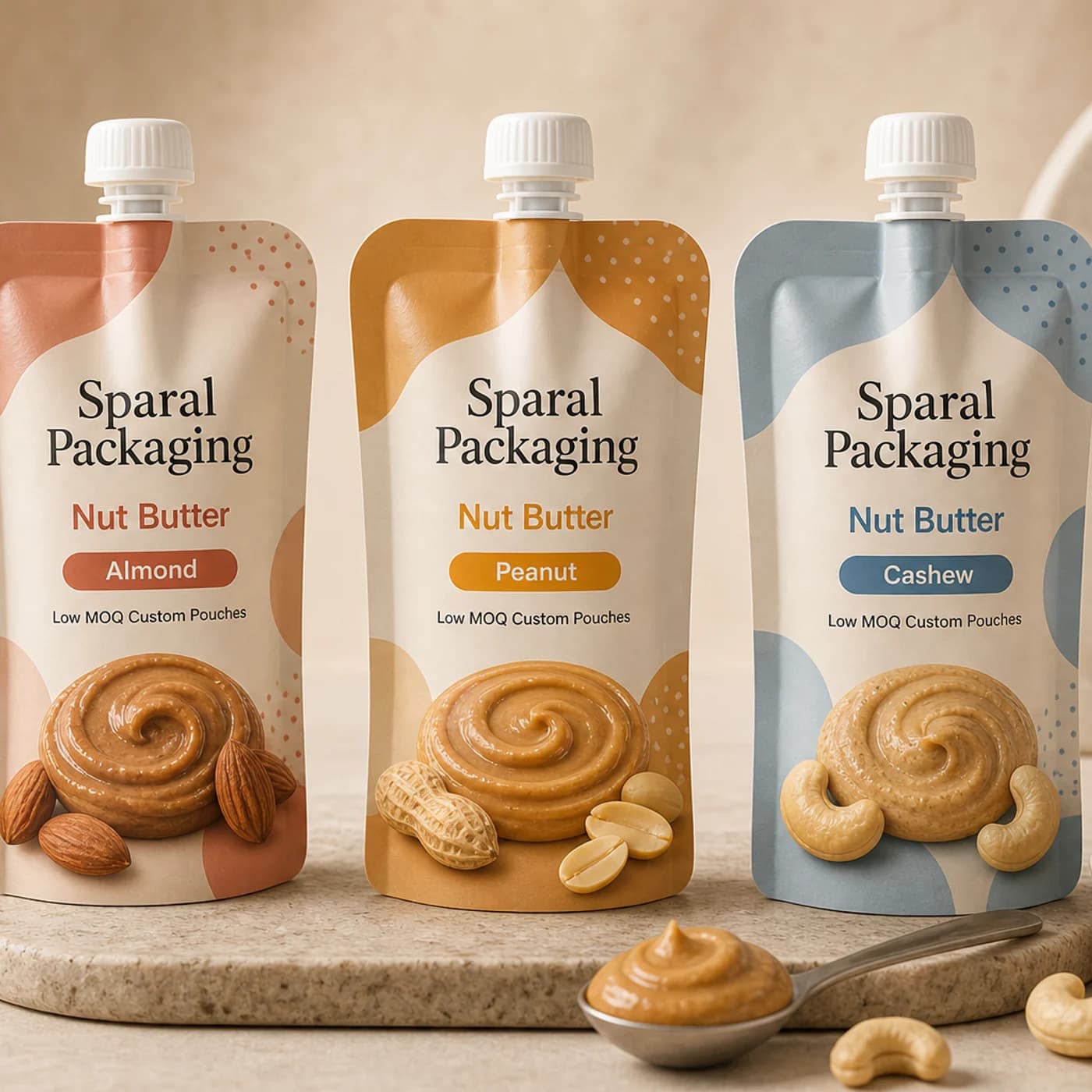 Nut butter pouch packaging opportunity by Sparal Packaging