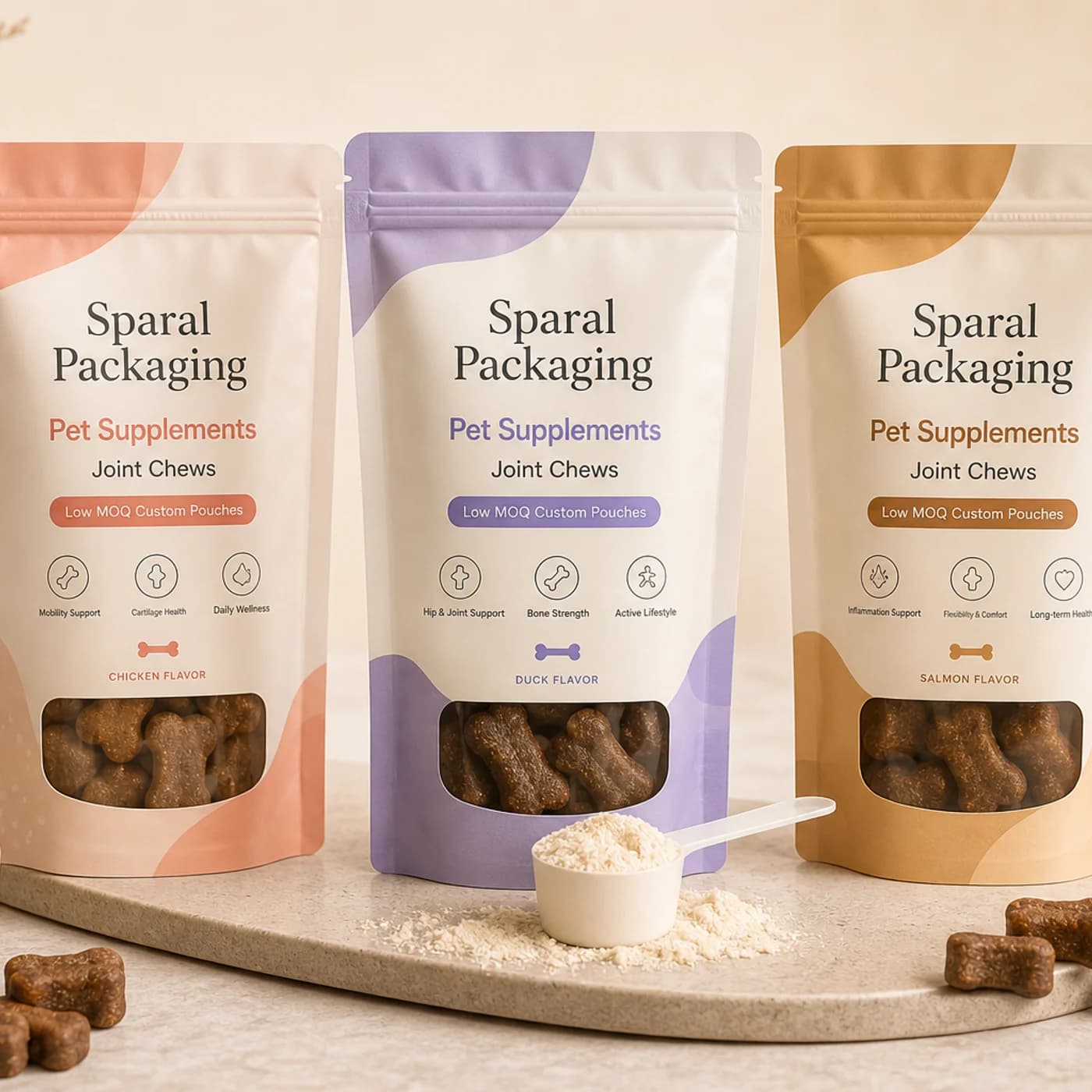 Pet supplements pouch packaging opportunity by Sparal Packaging