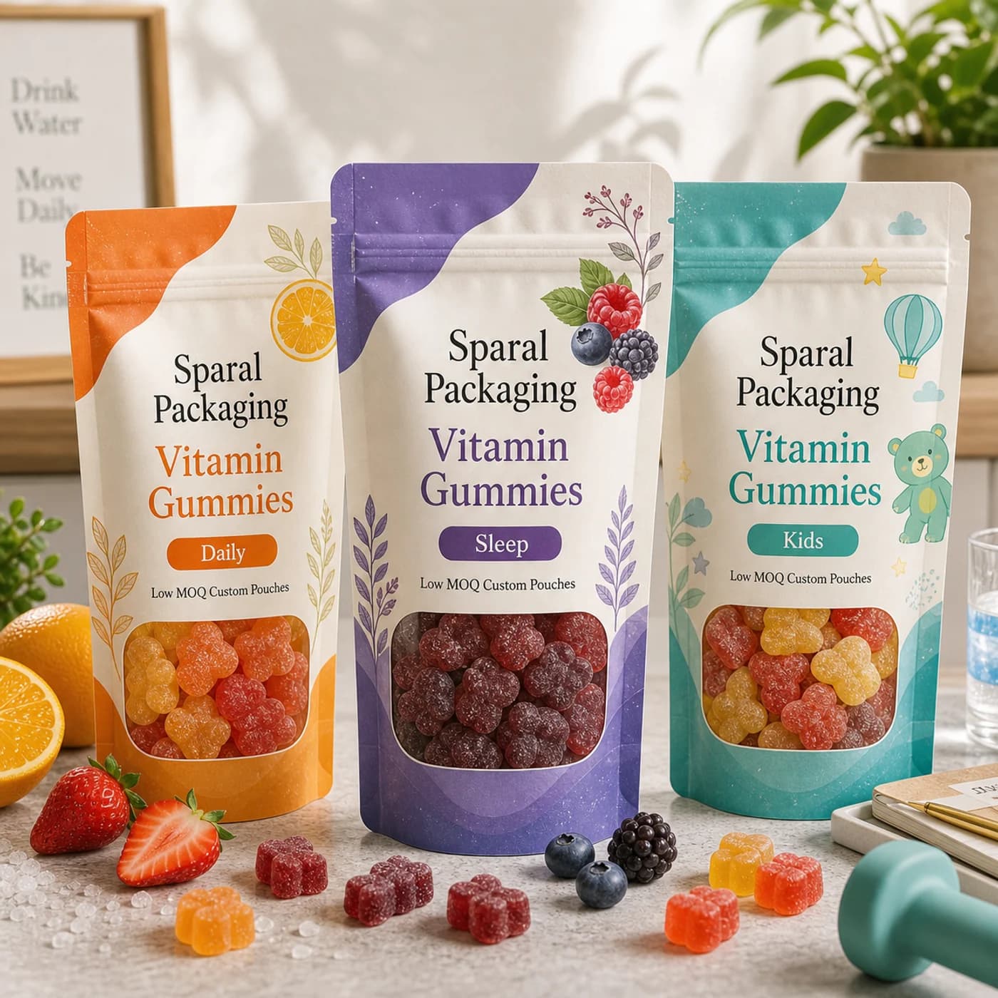 Vitamin gummies pouch packaging opportunity by Sparal Packaging