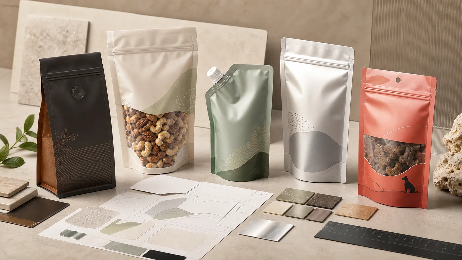 Packaging spec sheet system with materials and proof notes