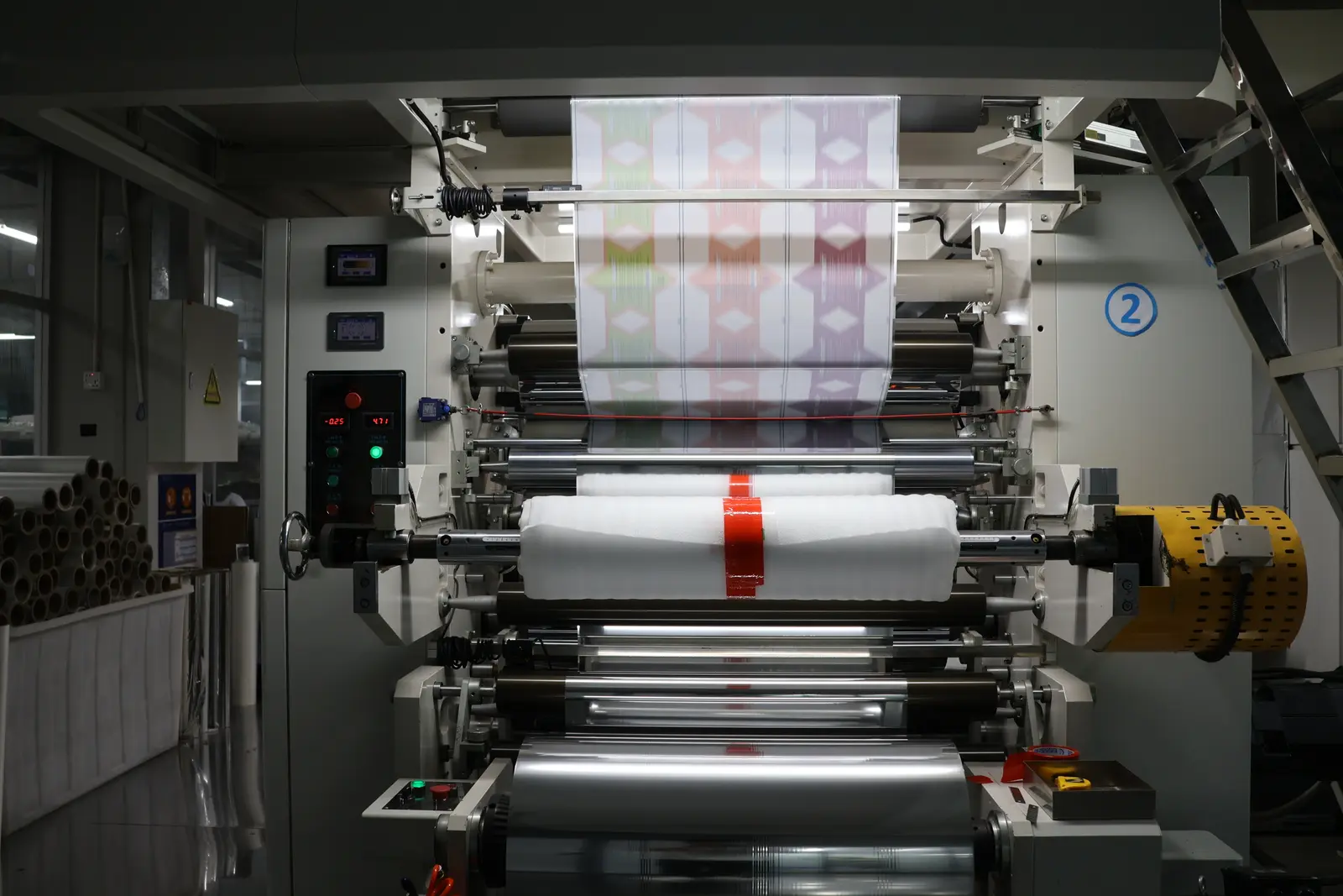 Clear window film being run on Sparal Packaging's converting line